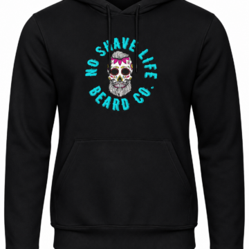 Black Regular Fit Pullover Hoodie with Skull Graphic Print