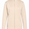 Light Beige Long-Sleeve Track Jacket with Mock Neck