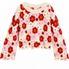 Cream Floral Crochet Sweater with Bell Sleeves