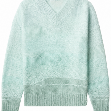 Light Mint Green Relaxed V-Neck Sweater