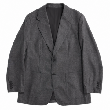 Charcoal Grey Textured Blazer with Notch Lapel