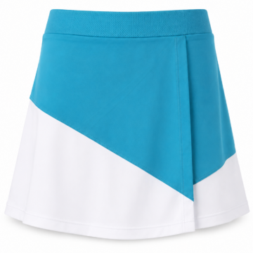 Teal White Color-Block A-Line Skort
