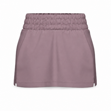 Dusty Purple Smocked A-Line Mini Skirt with Side Slit