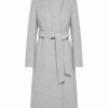 Light Heather Grey Wrap-Style Coat with Self-Tie Belt