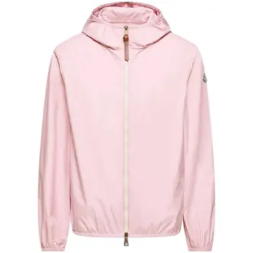 Light Pink Hooded Jacket with Elasticated Hem and Cuffs