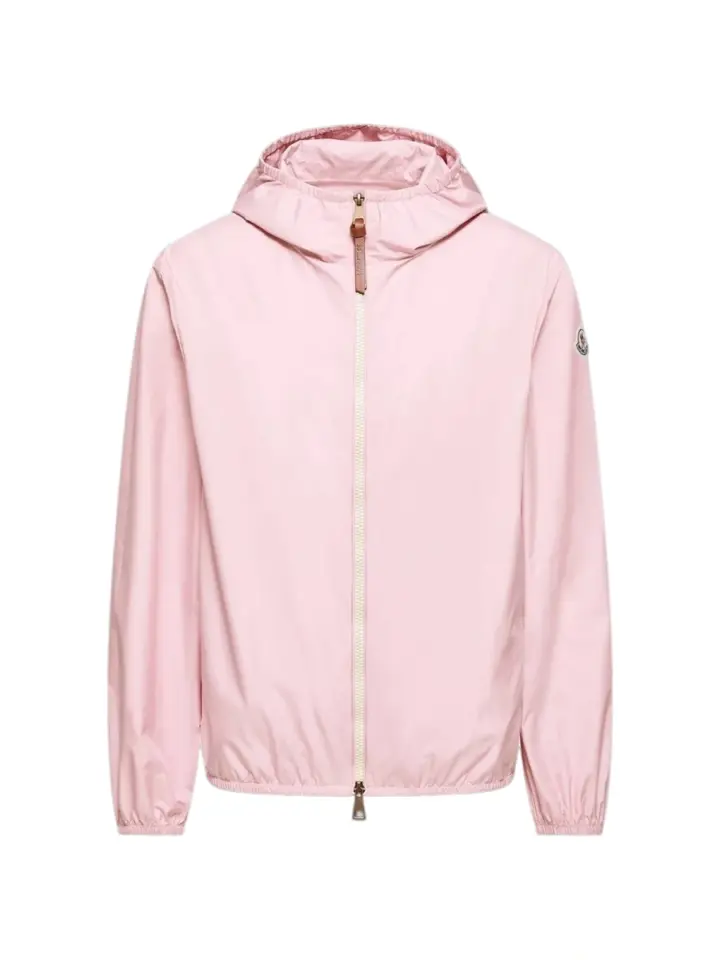 Light Pink Hooded Jacket with Elasticated Hem and Cuffs
