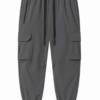 Grey Cargo Jogger Pants with Tapered Fit