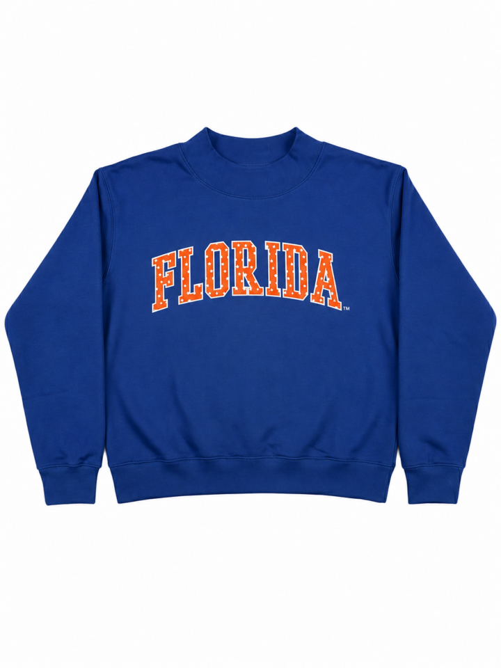 Royal Blue Crewneck Sweatshirt with Varsity Lettering