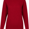 Red Regular Fit Crew Neck Sweater with Ribbed Mock Neck