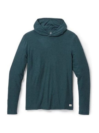 Dark Teal Pullover Hoodie with Draped Cowl Hood